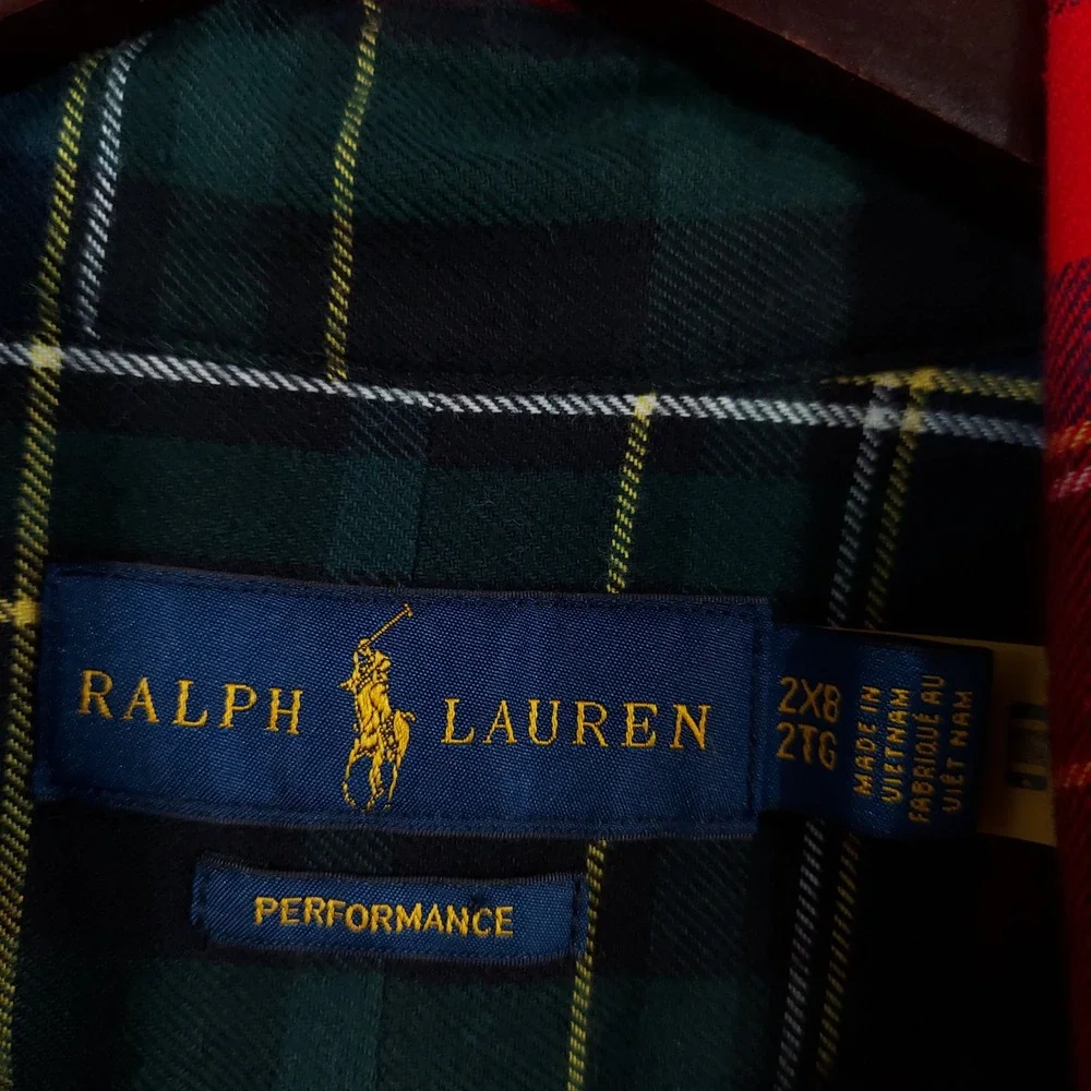 Ralph Lauren Button Down Mens 2XB Red Plaid Performance Long Sleeve Shirt